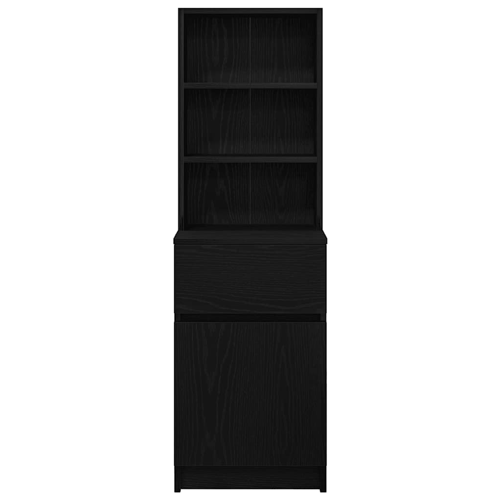 Nachttisch Schwarz 39x35x125 cm Holzwerkstoff