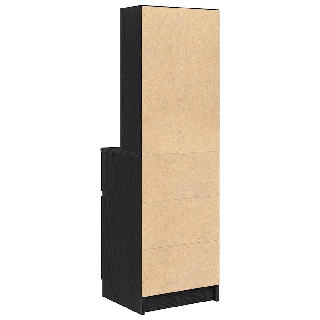 Nachttisch Schwarz 39x35x125 cm Holzwerkstoff