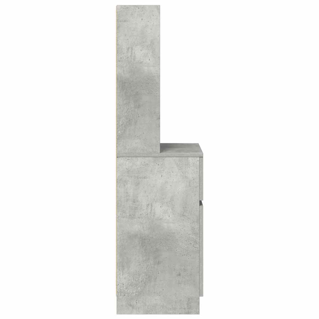 Nachttisch Betongrau 39x35x125 cm Holzwerkstoff