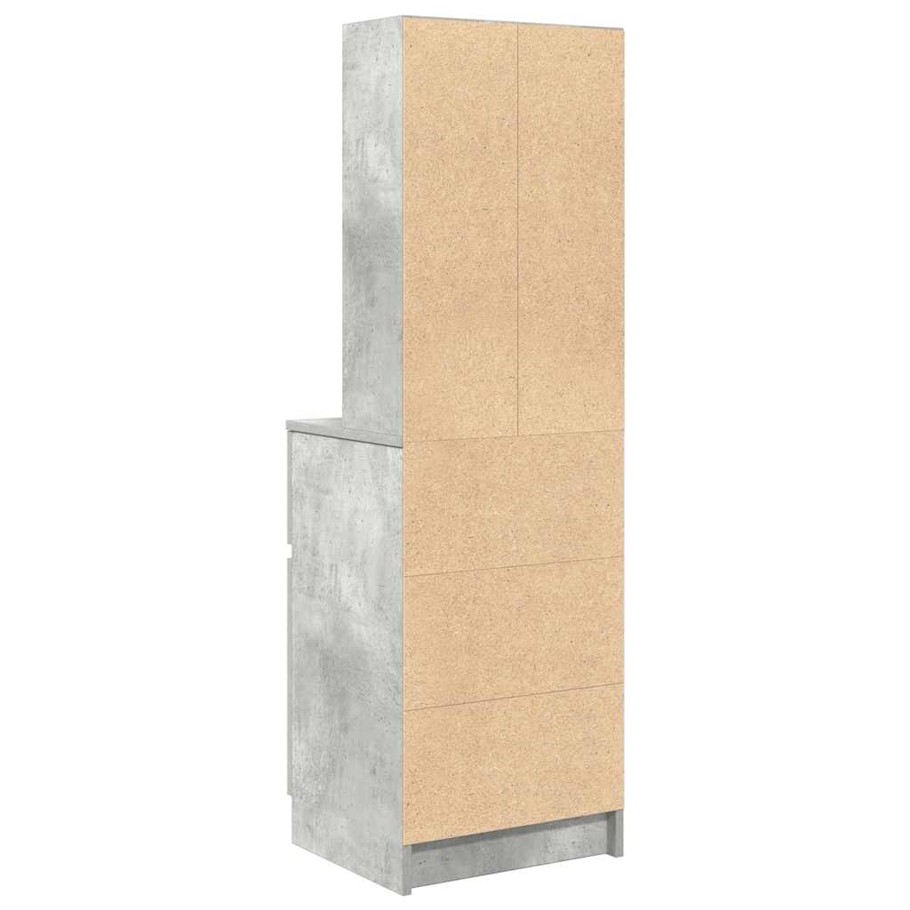 Nachttisch Betongrau 39x35x125 cm Holzwerkstoff
