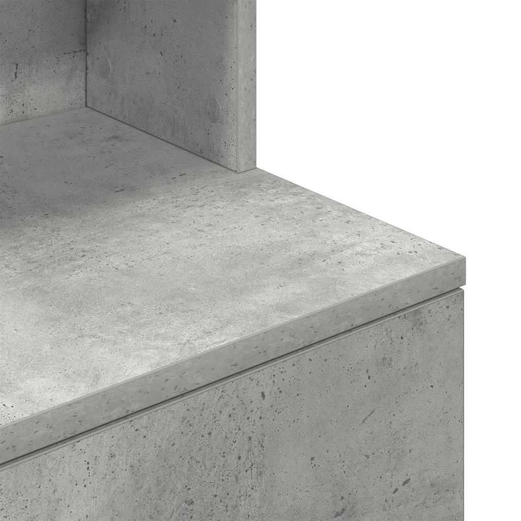 Nachttisch Betongrau 39x35x125 cm Holzwerkstoff