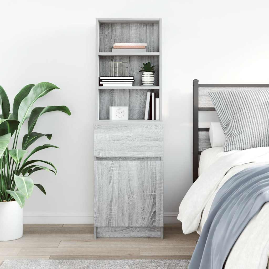 Nachttisch Grau Sonoma 39x35x125 cm Holzwerkstoff