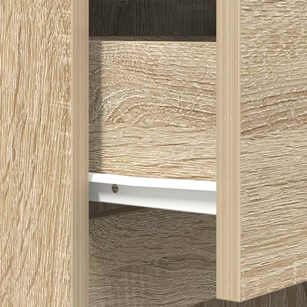 Nachttische 2 Stk. Sonoma-Eiche 39x35x65 cm Holzwerkstoff