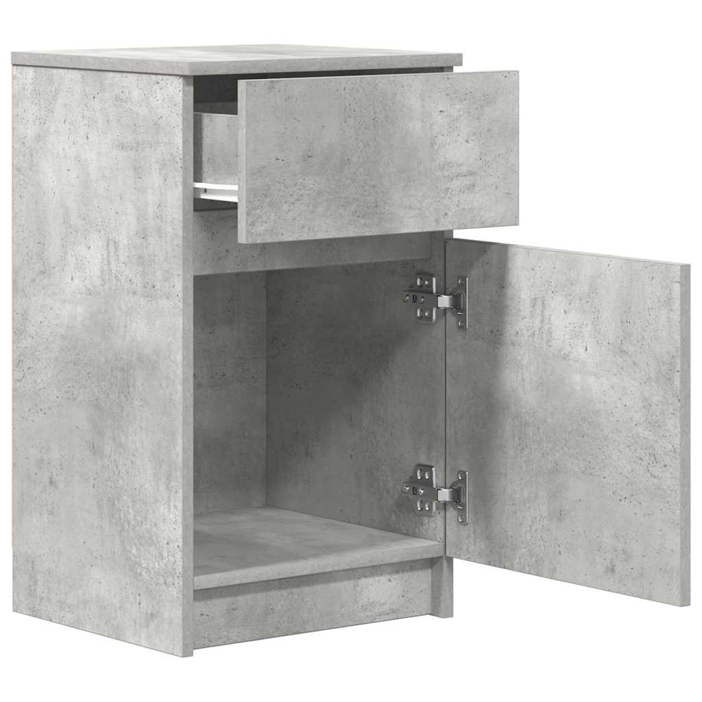 Nachttische 2 Stk. Betongrau 39x35x65 cm Holzwerkstoff