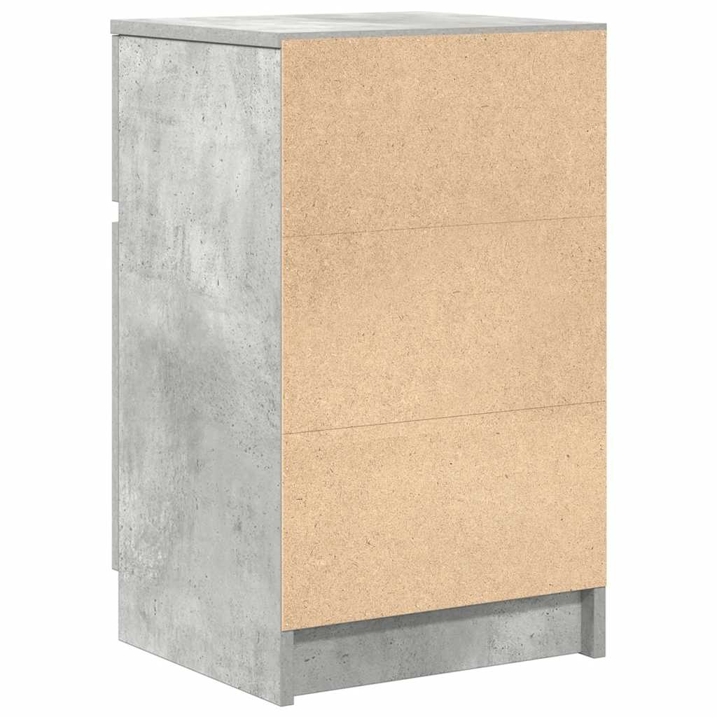 Nachttische 2 Stk. Betongrau 39x35x65 cm Holzwerkstoff