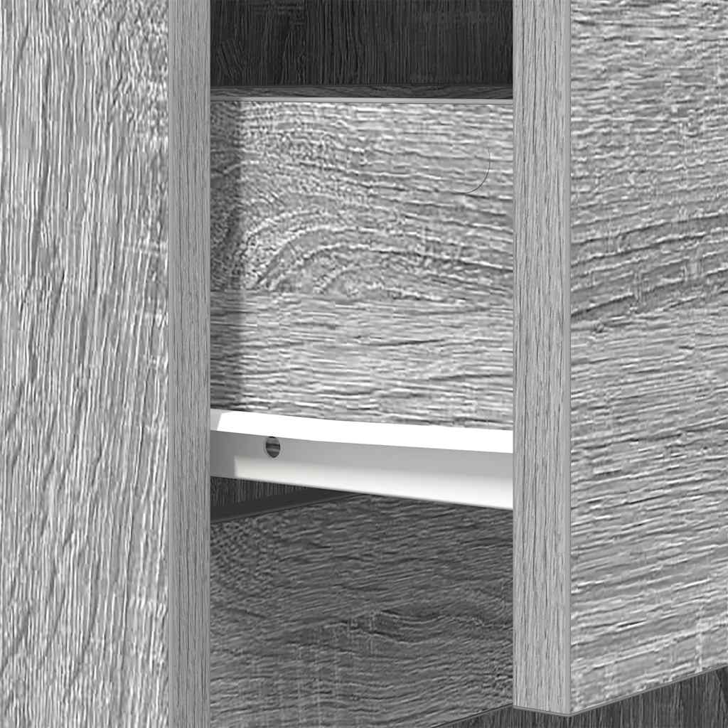 Nachttische 2 Stk. Grau Sonoma 39x35x65 cm Holzwerkstoff