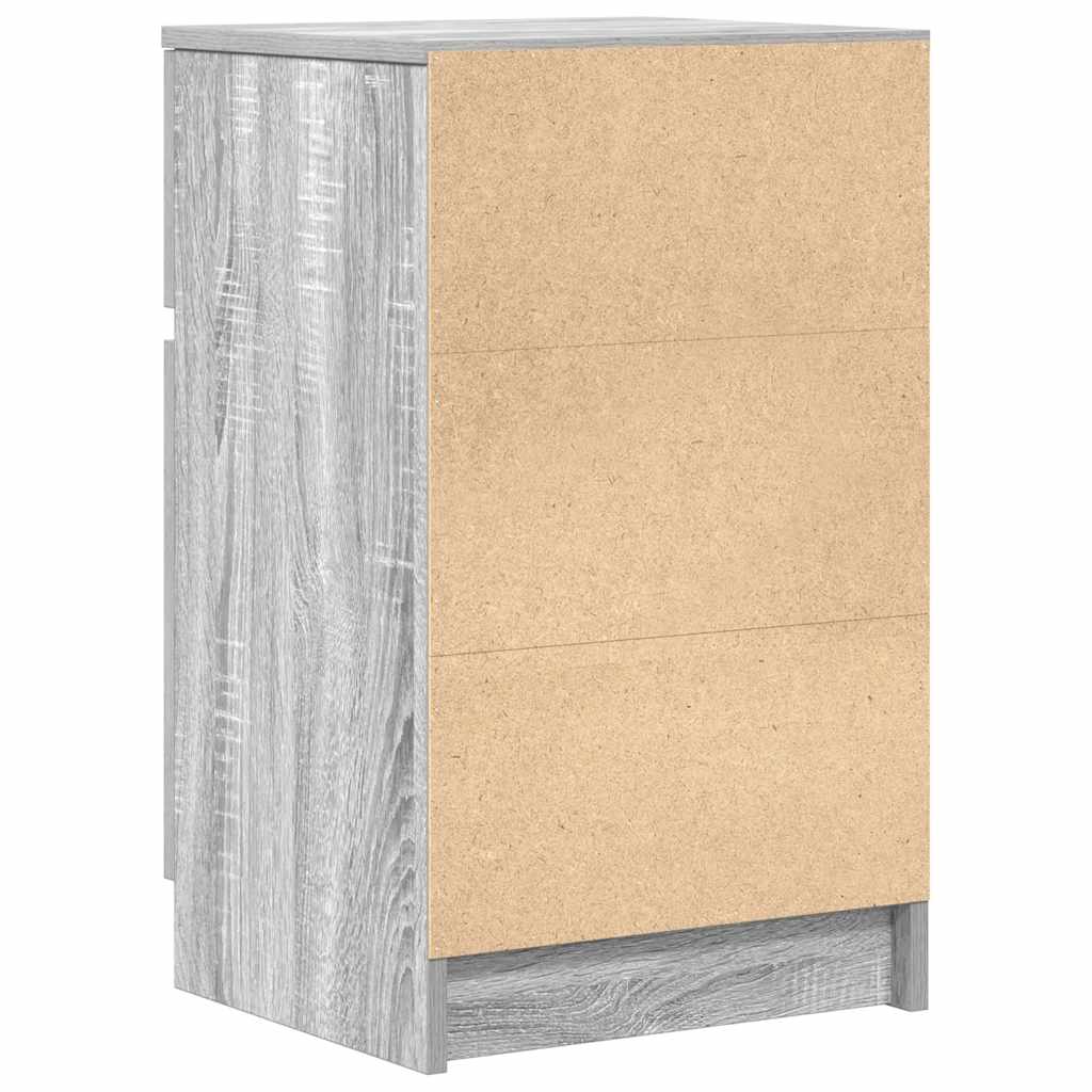 Nachttische 2 Stk. Grau Sonoma 39x35x65 cm Holzwerkstoff