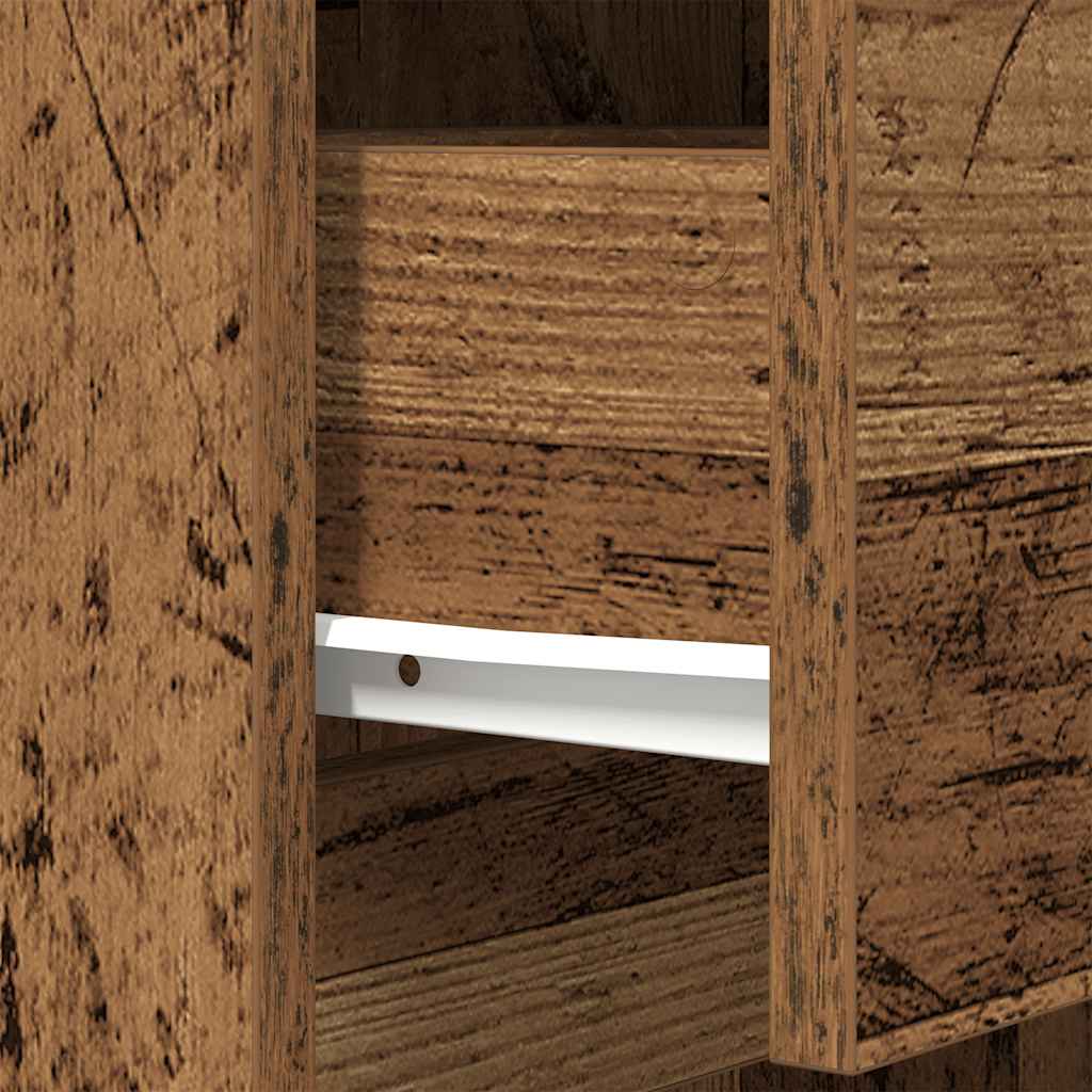 Nachttische 2 Stk. Altholz-Optik 39x35x65 cm Holzwerkstoff