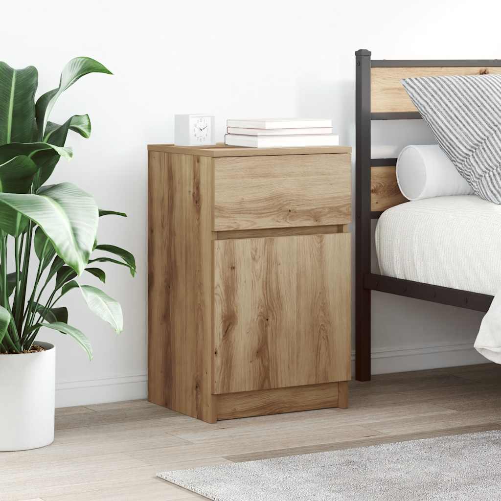 Nachttische 2 Stk. Artisan-Eiche 39x35x65 cm Holzwerkstoff