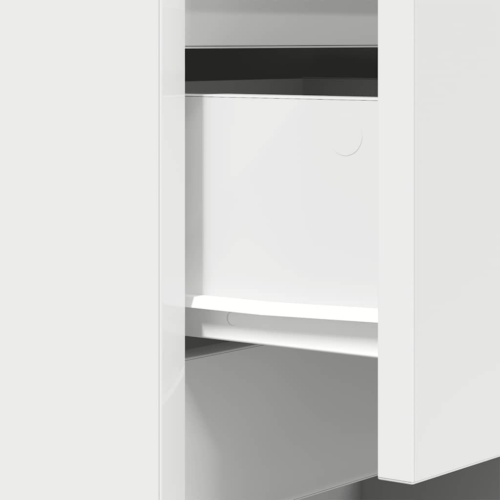 Nachttische mit 3 Schubladen 2 Stk. Weiß 39x35x65 cm