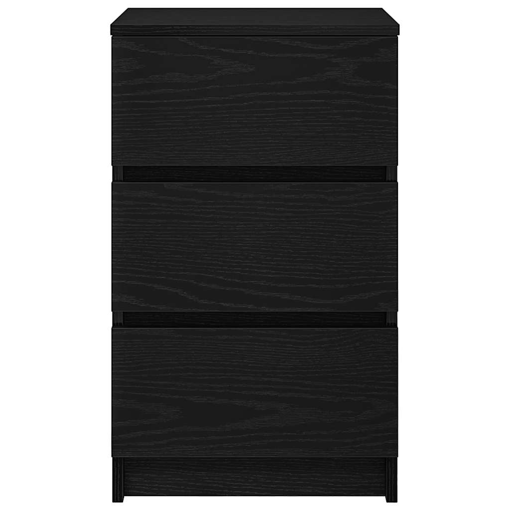 Nachttisch mit 3 Schubladen Schwarz 39x35x65 cm