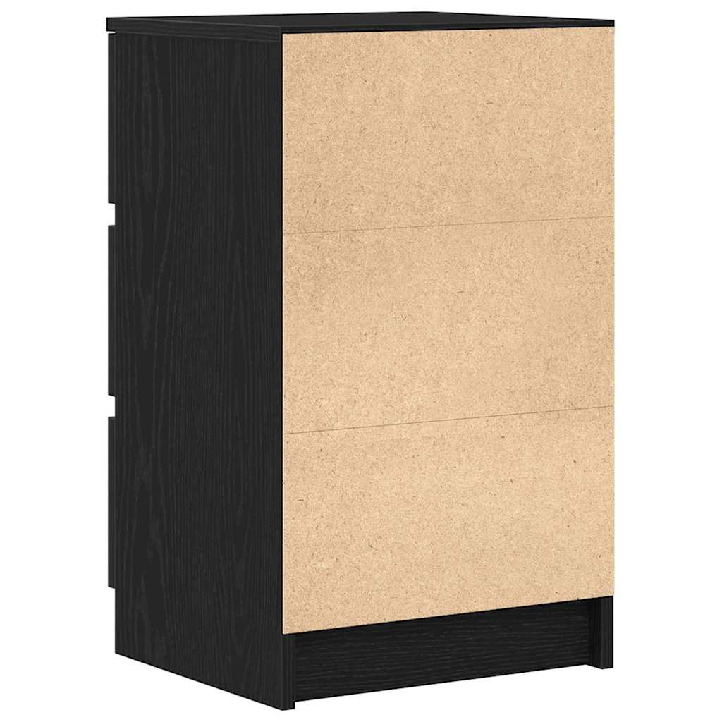 Nachttische mit 3 Schubladen 2 Stk. Schwarz 39x35x65 cm