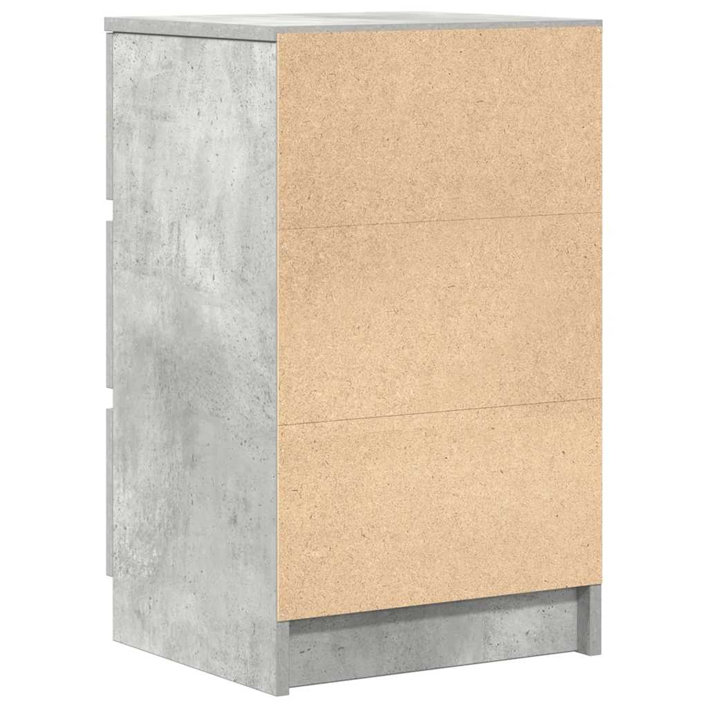 Nachttische mit 3 Schubladen 2 Stk. Betongrau 39x35x65 cm