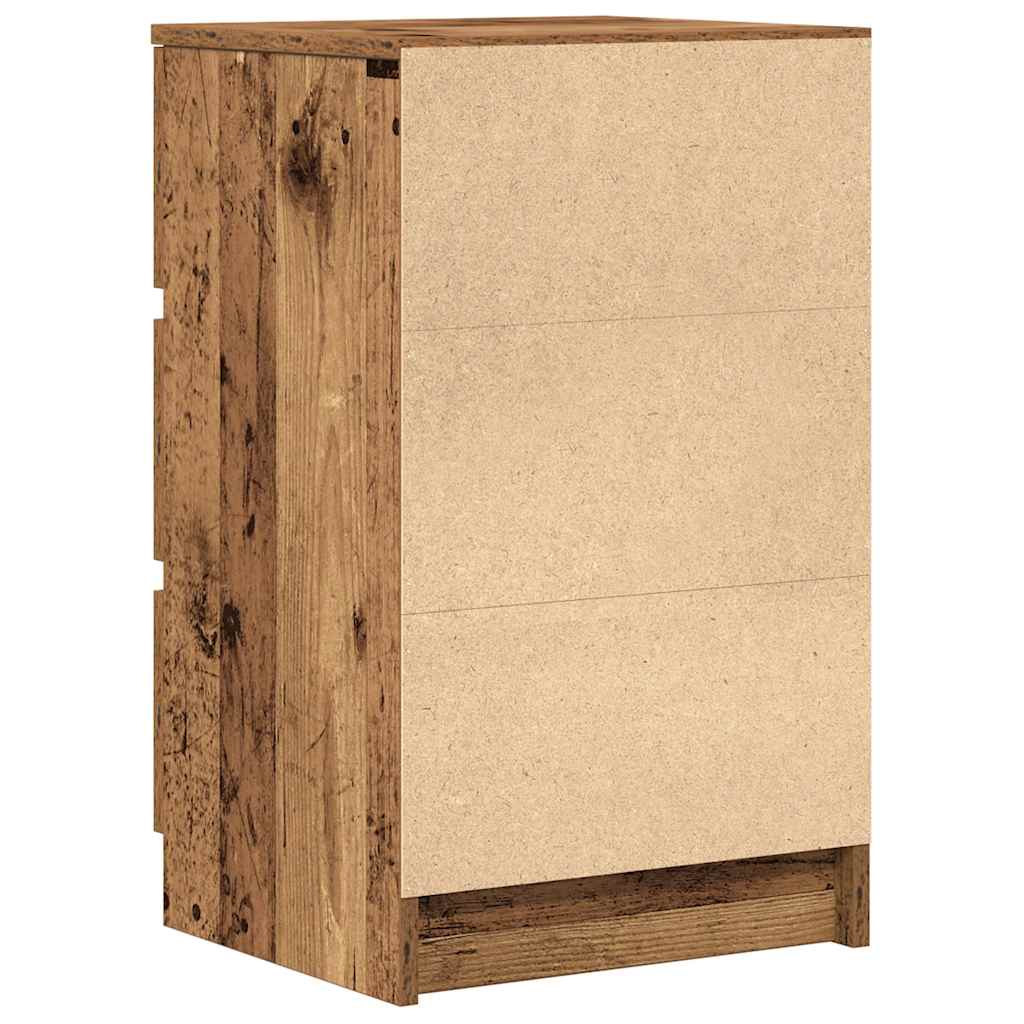 Nachttisch mit 3 Schubladen Altholz-Optik 39x35x65 cm