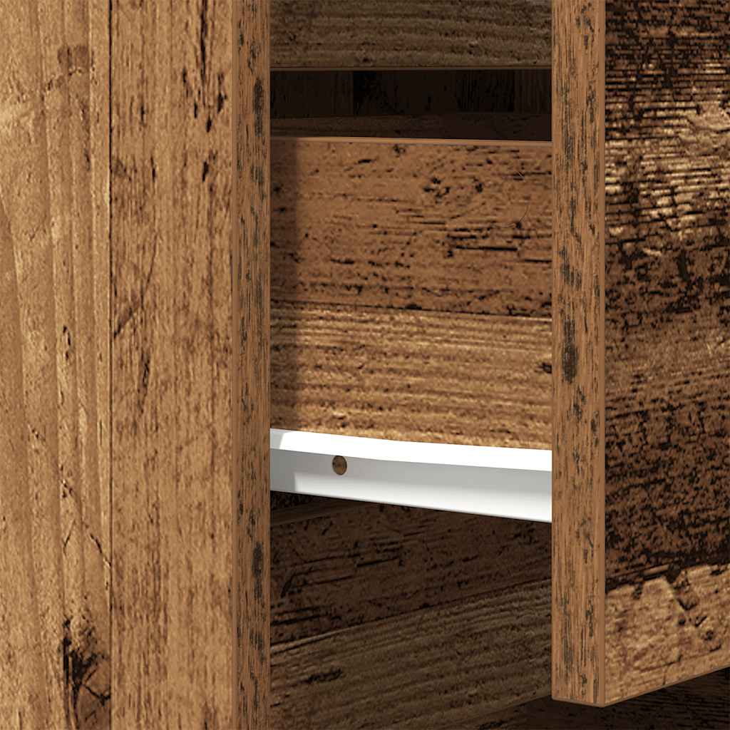Nachttisch mit 3 Schubladen Altholz-Optik 39x35x65 cm