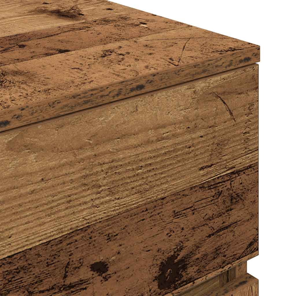 Nachttische mit 3 Schubladen 2 Stk. Altholz-Optik 39x35x65 cm