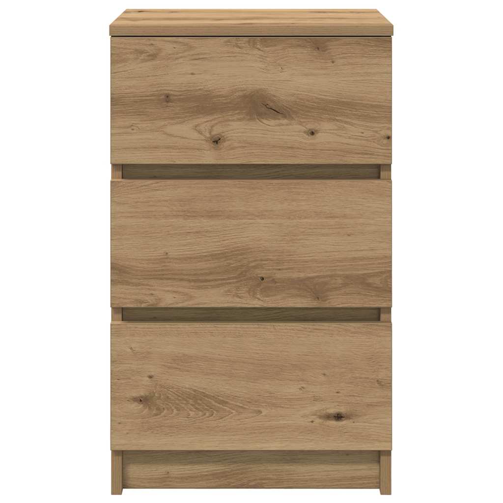 Nachttische mit 3 Schubladen 2 Stk. Artisan-Eiche 39x35x65 cm