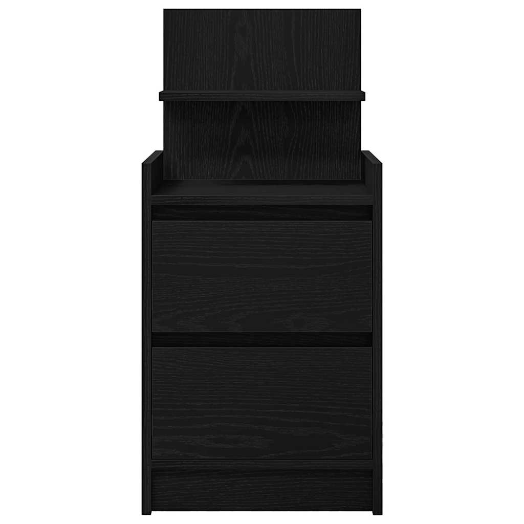 Nachttisch mit 2 Schubladen Schwarz 38x34x80 cm