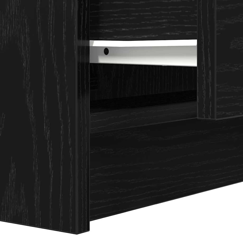 Nachttische mit 2 Schubladen 2 Stk. Schwarz 38x34x80 cm