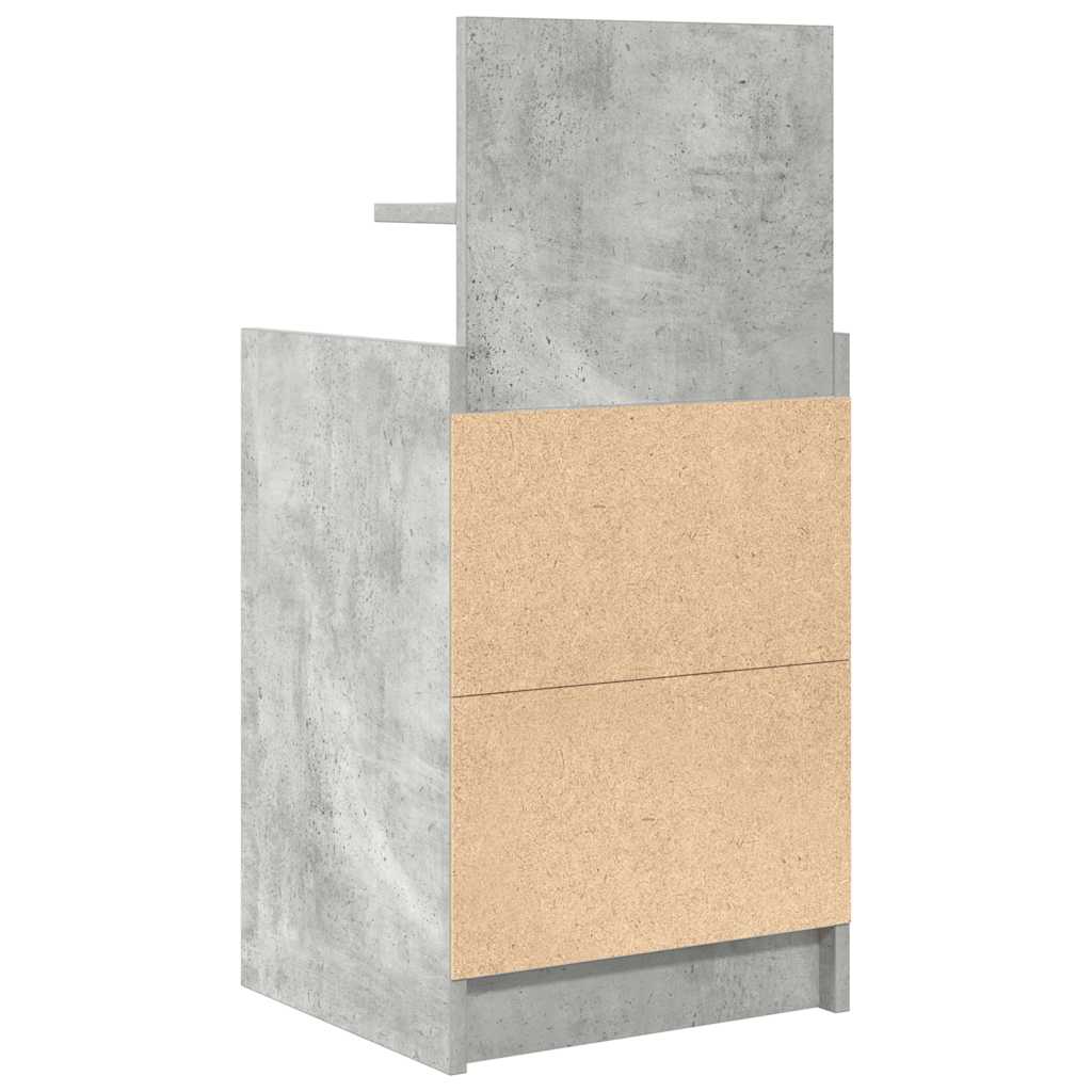 Nachttisch mit 2 Schubladen Betongrau 38x34x80 cm