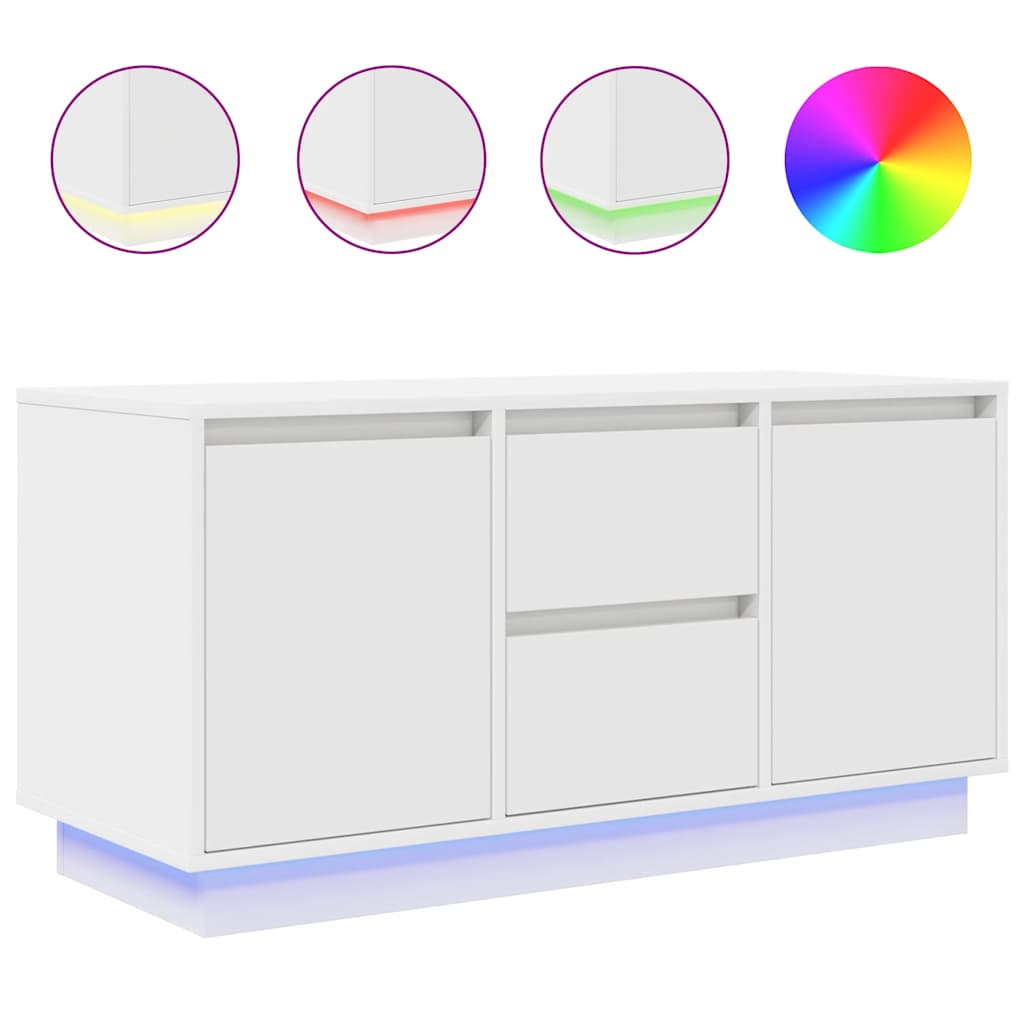 TV-Schrank mit LED-Leuchten Weiß 100x41x50 cm