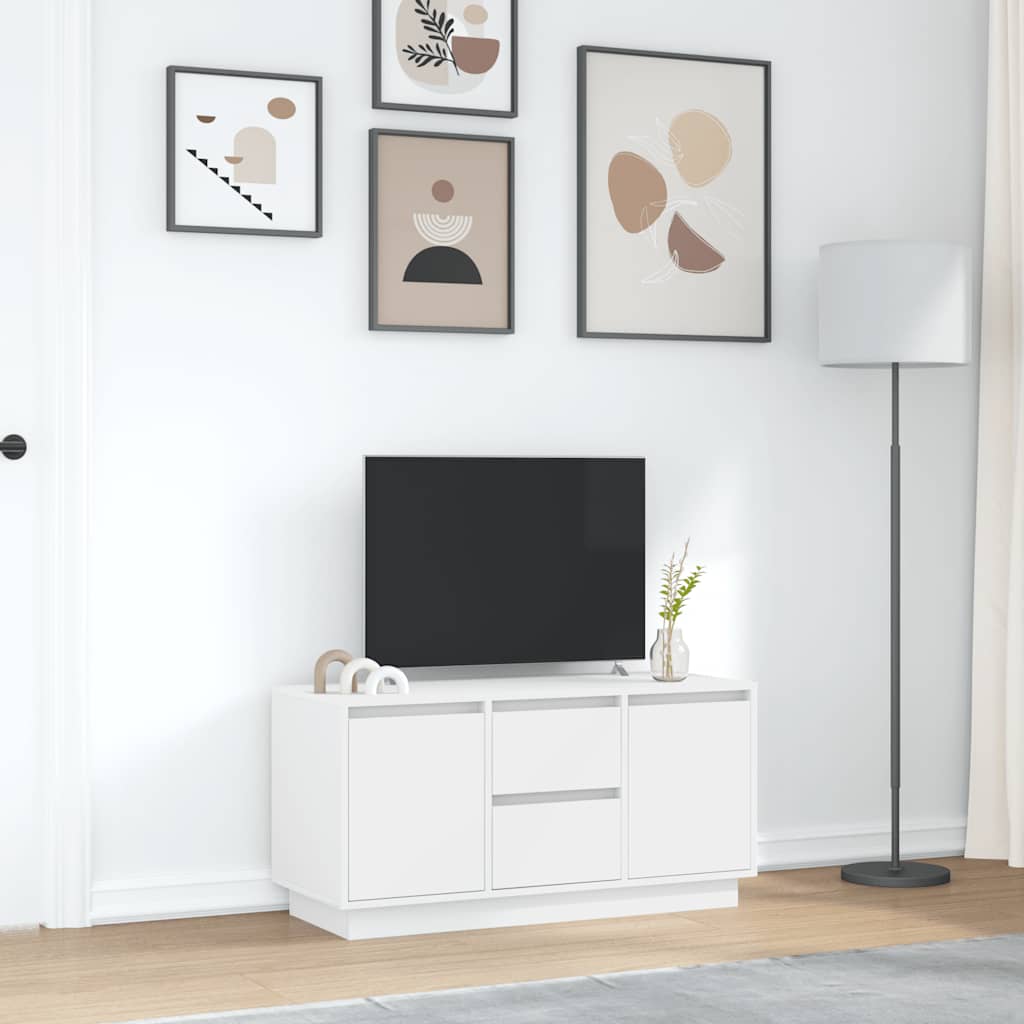TV-Schrank mit LED-Leuchten Weiß 100x41x50 cm
