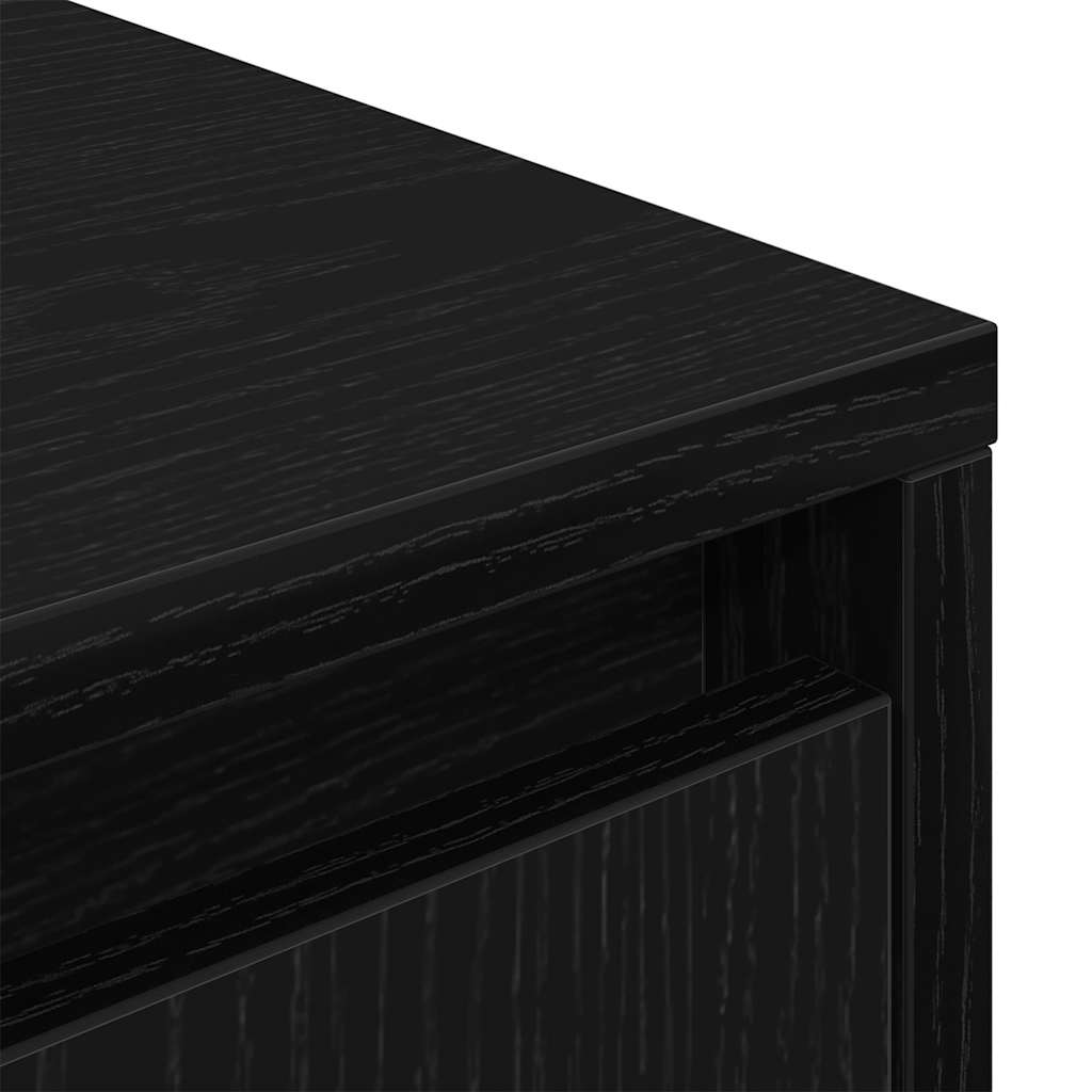 TV-Schrank mit LED-Leuchten Schwarz Eichen-Optik 100x41x50 cm