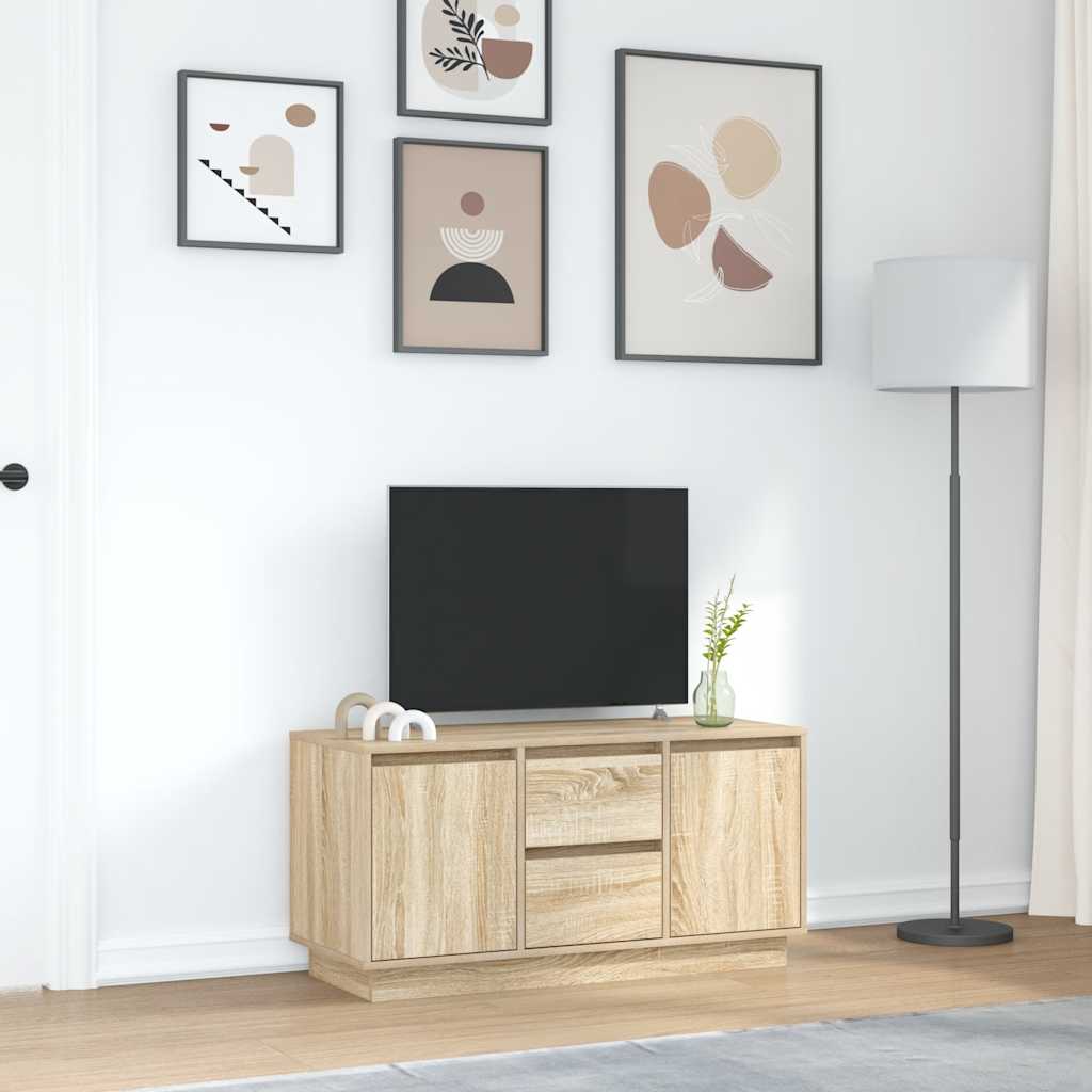 TV-Schrank mit LED-Leuchten Sonoma-Eiche 100x41x50 cm