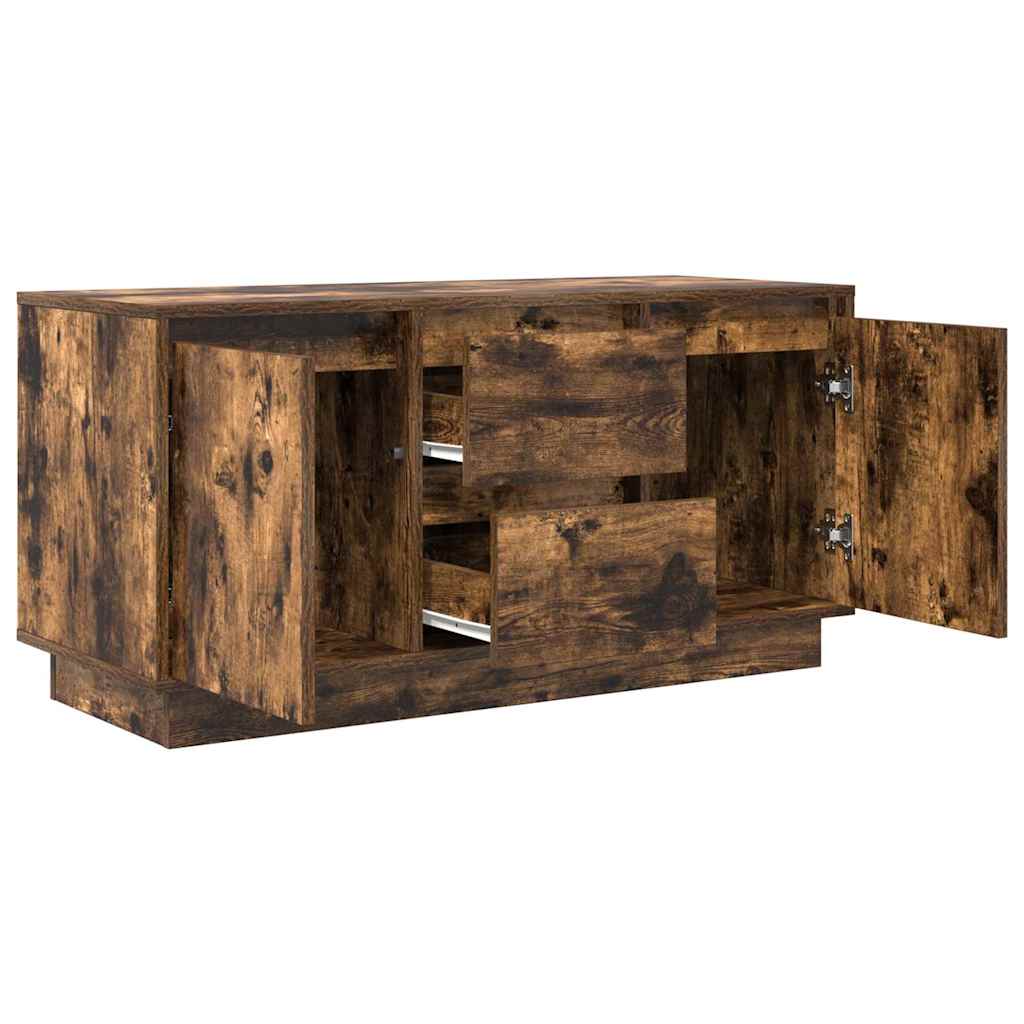 TV-Schrank mit LED-Leuchten Räuchereiche 100x41x50 cm