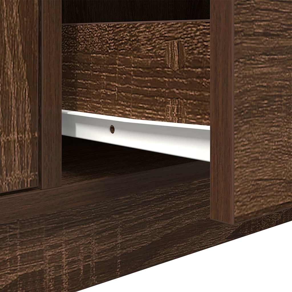 TV-Schrank mit LED-Leuchten Braun Eichen-Optik 100x41x50 cm