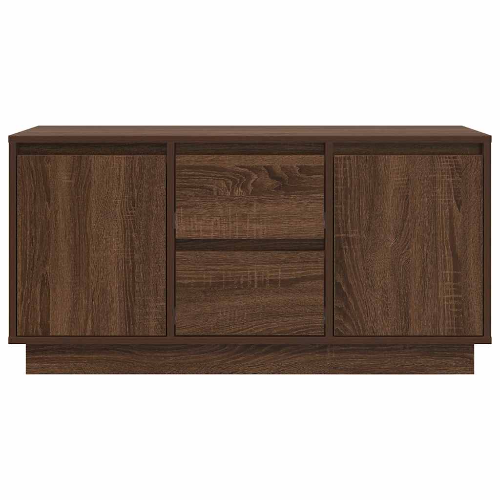 TV-Schrank mit LED-Leuchten Braun Eichen-Optik 100x41x50 cm