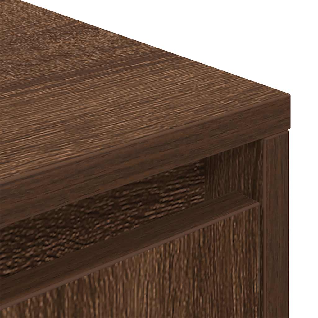 TV-Schrank mit LED-Leuchten Braun Eichen-Optik 100x41x50 cm