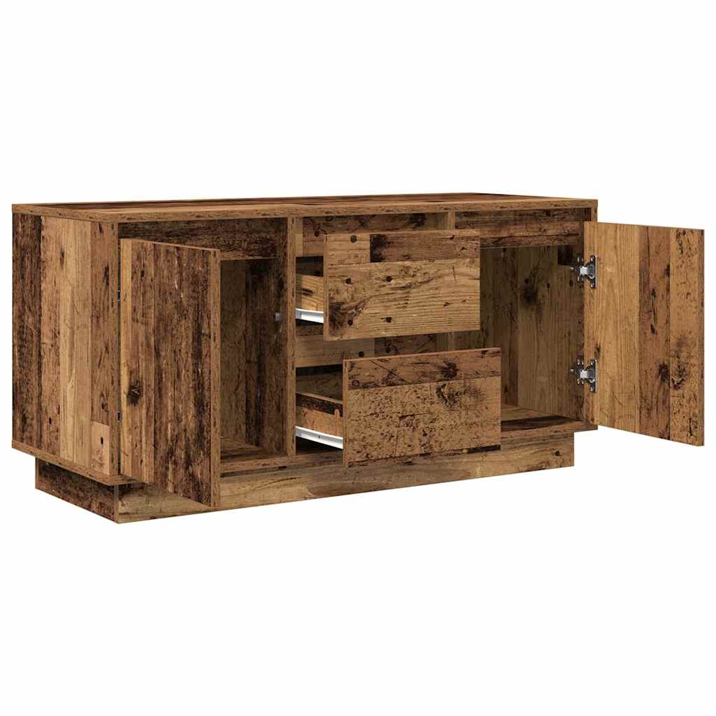 TV-Schrank mit LED-Leuchten Altholz-Optik 100x41x50 cm