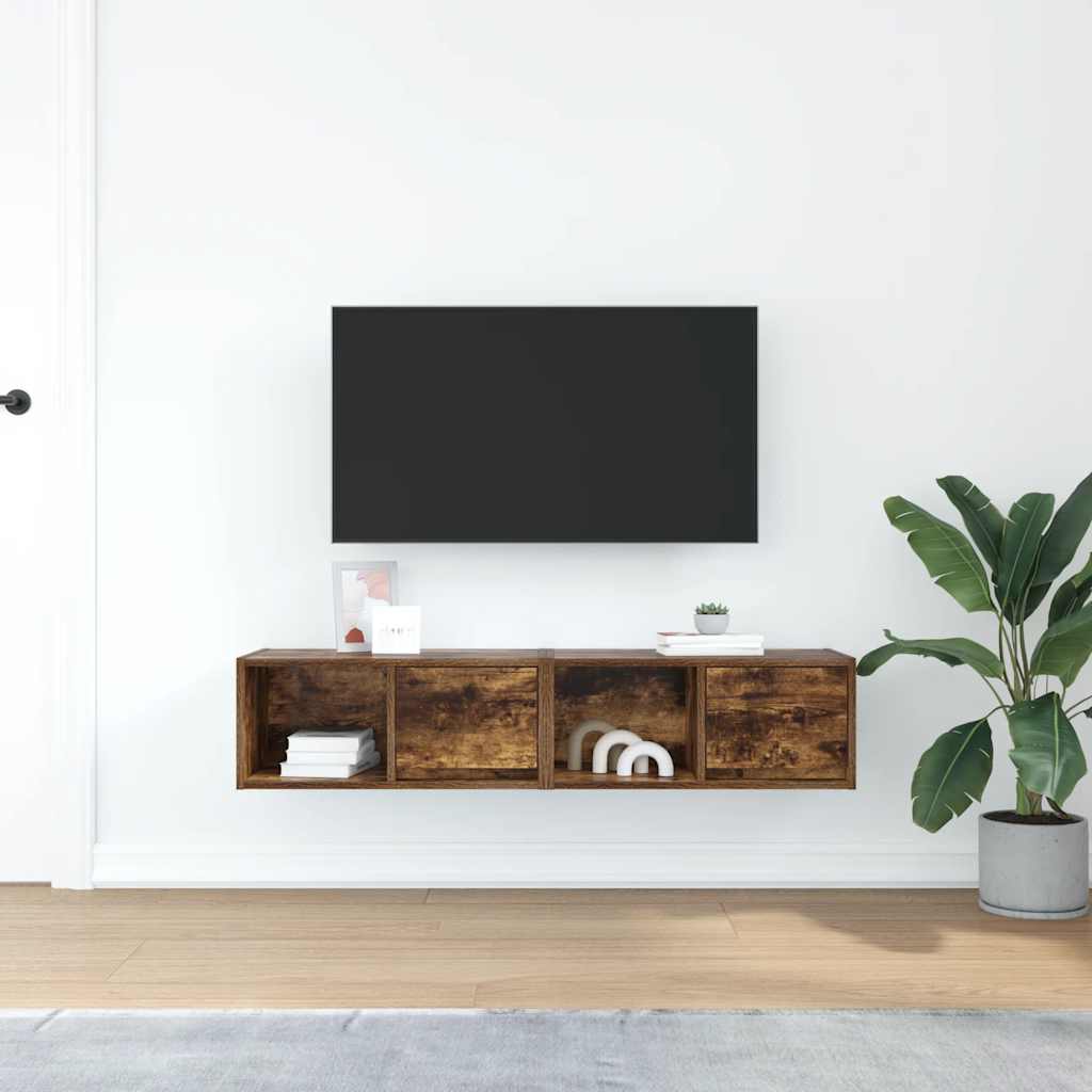 TV-Schränke 2 Stk. Räuchereiche 60x31x25,5 cm Holzwerkstoff