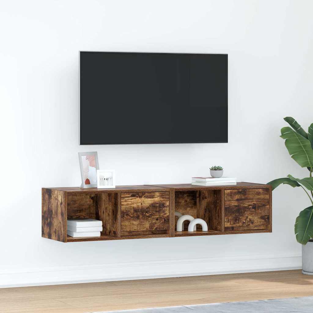 TV-Schränke 2 Stk. Räuchereiche 60x31x25,5 cm Holzwerkstoff