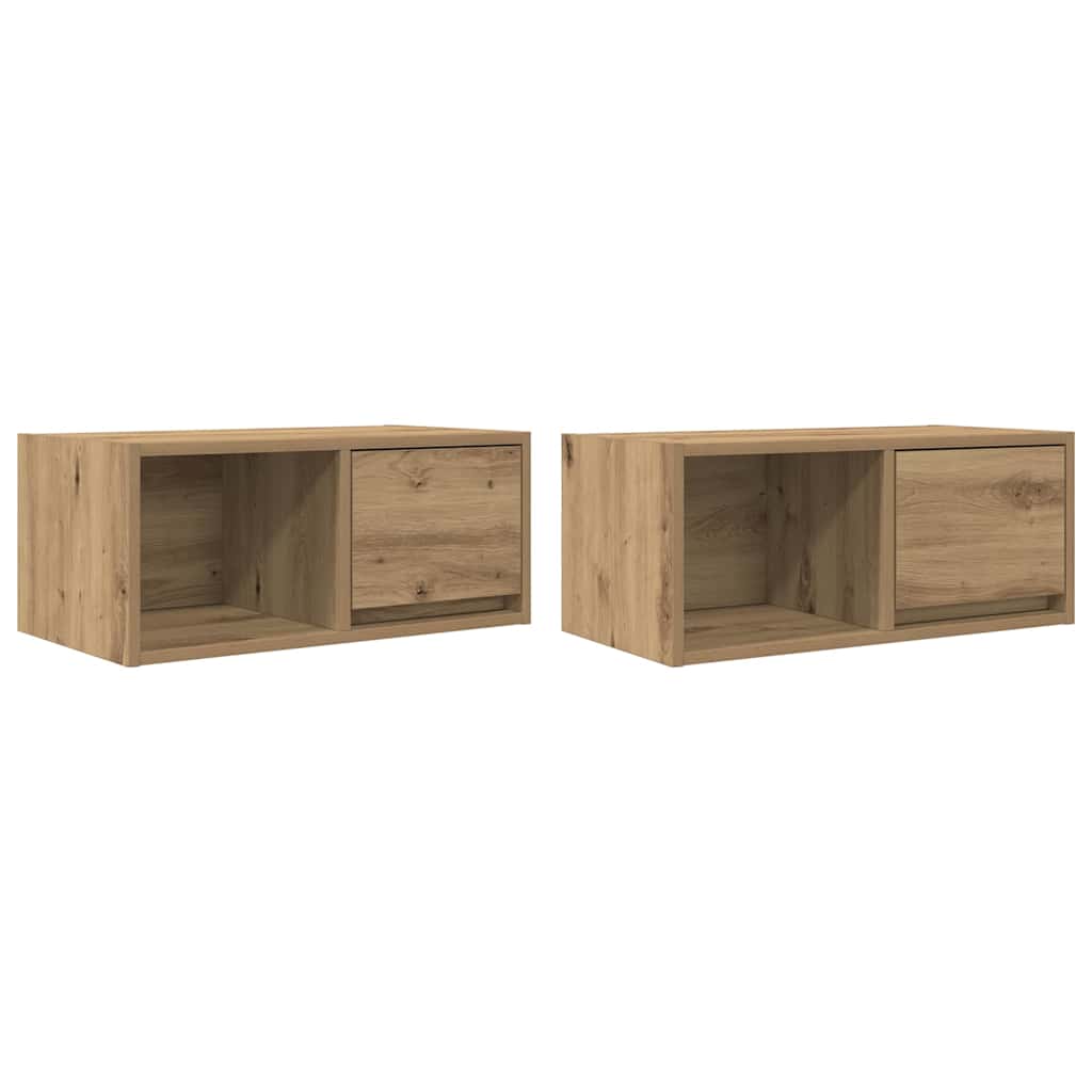 TV-Schränke 2 Stk. Artisan-Eiche 60x31x25,5 cm Holzwerkstoff