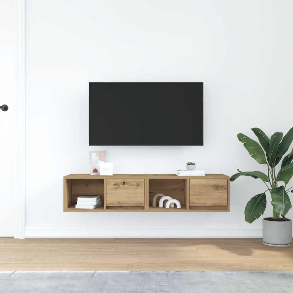 TV-Schränke 2 Stk. Artisan-Eiche 60x31x25,5 cm Holzwerkstoff