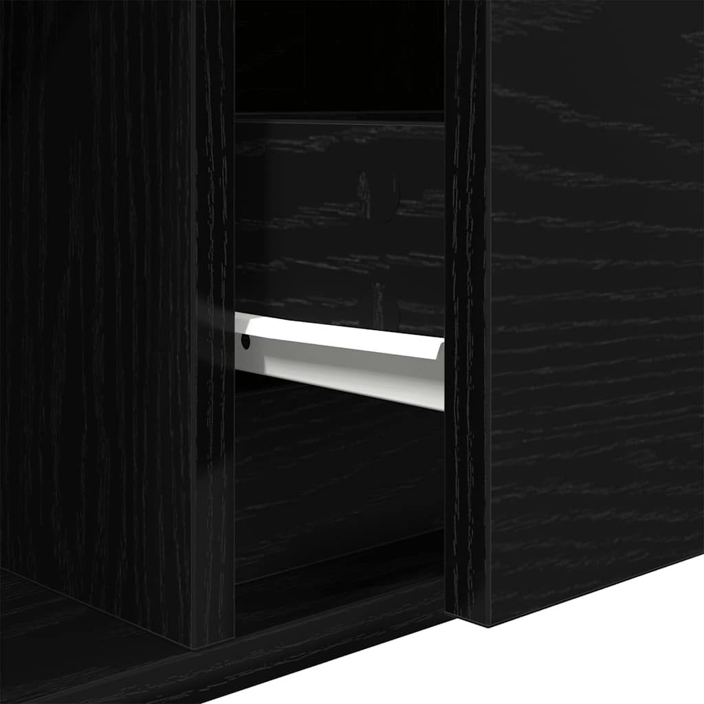 TV-Schränke 2 Stk. Schwarz Eichen-Optik 80x31x25,5 cm