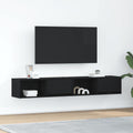 TV-Schränke 2 Stk. Schwarz Eichen-Optik 80x31x25,5 cm