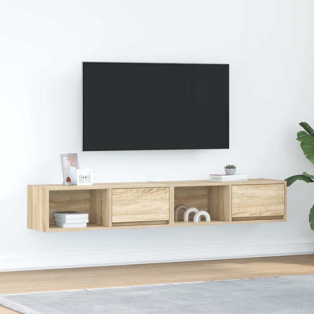 TV-Schränke 2 Stk. Sonoma-Eiche 80x31x25,5 cm Holzwerkstoff