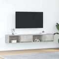 TV-Schränke 2 Stk. Betongrau 80x31x25,5 cm Holzwerkstoff