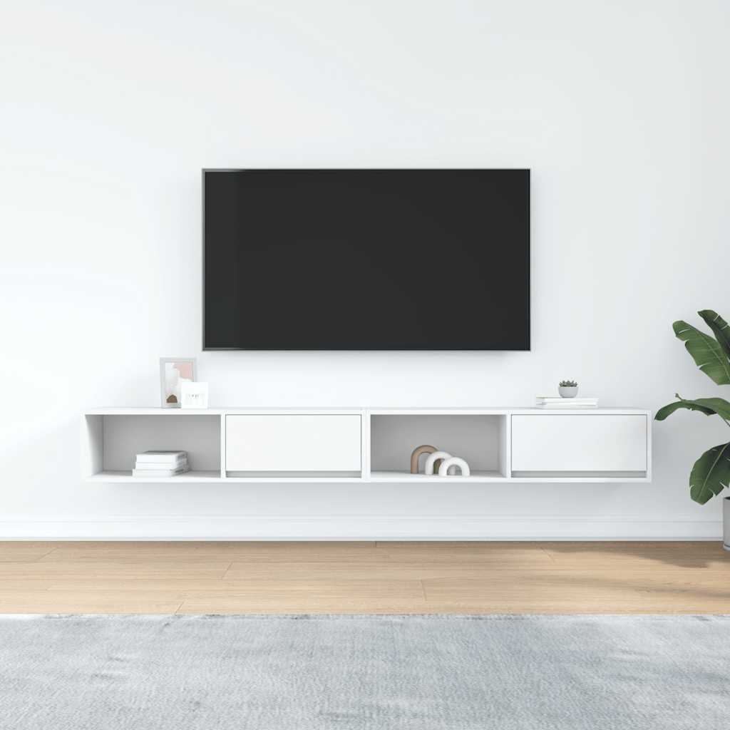 TV-Schränke 2 Stk. Weiß 100x31x25,5 cm Holzwerkstoff