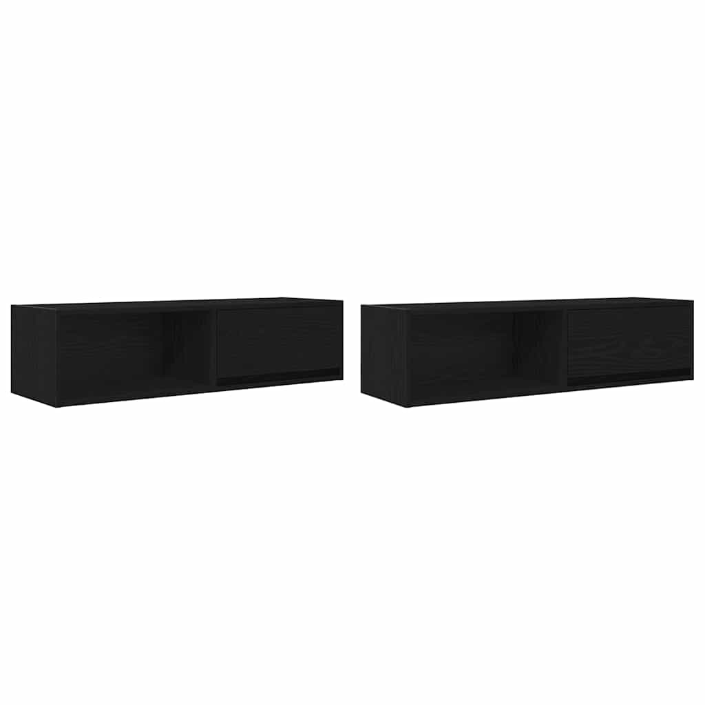 TV-Schränke 2 Stk. Schwarz Eichen-Optik 100x31x25,5 cm