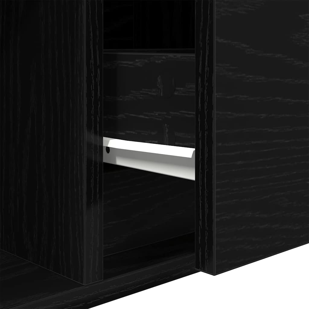 TV-Schränke 2 Stk. Schwarz Eichen-Optik 100x31x25,5 cm