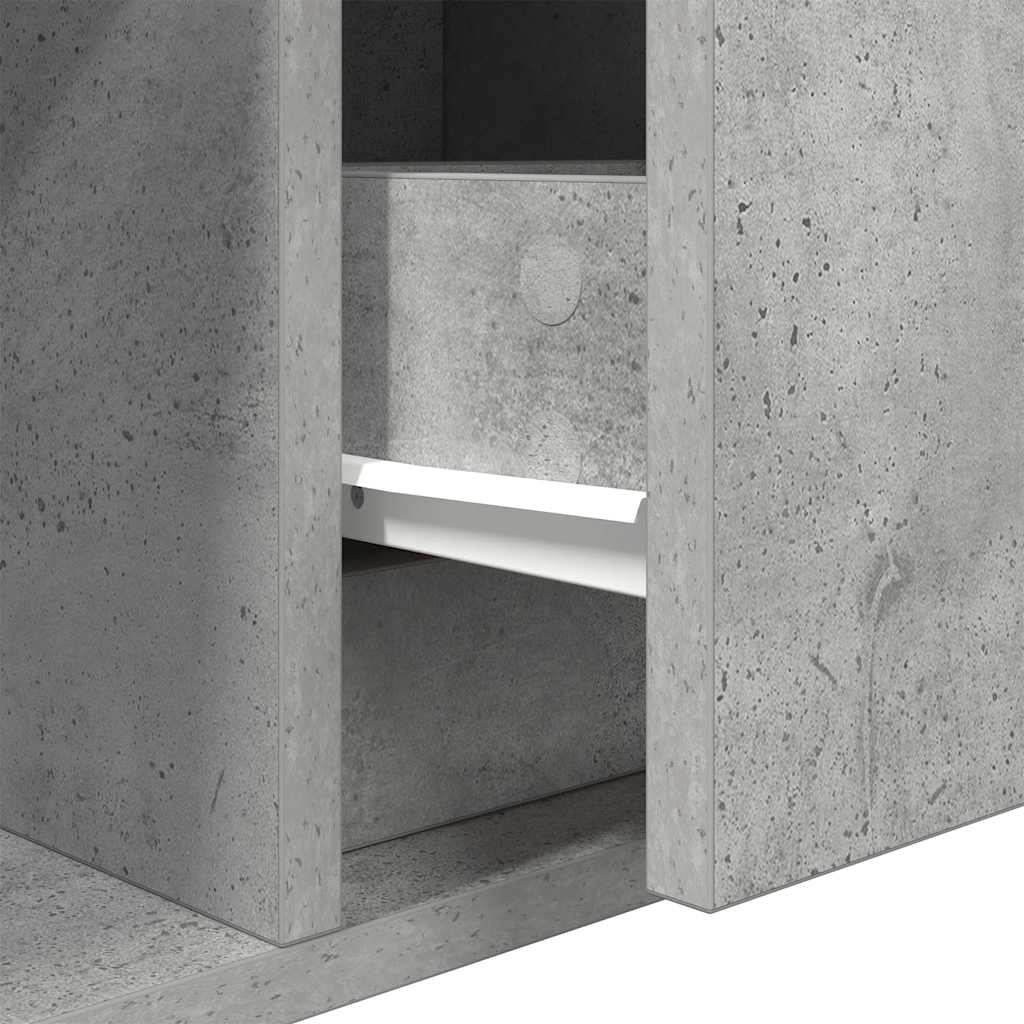 TV-Schränke 2 Stk. Betongrau 100x31x25,5 cm Holzwerkstoff