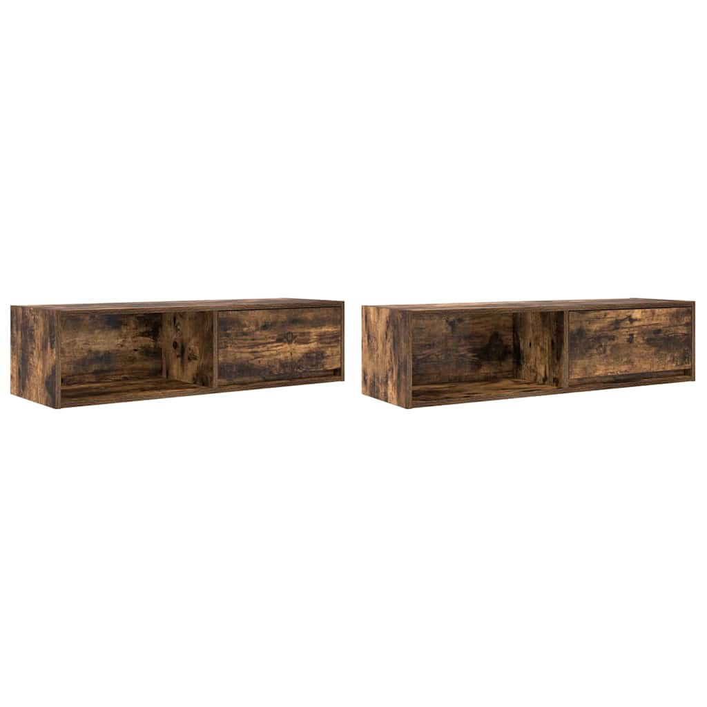 TV-Schränke 2 Stk. Räuchereiche 100x31x25,5 cm Holzwerkstoff