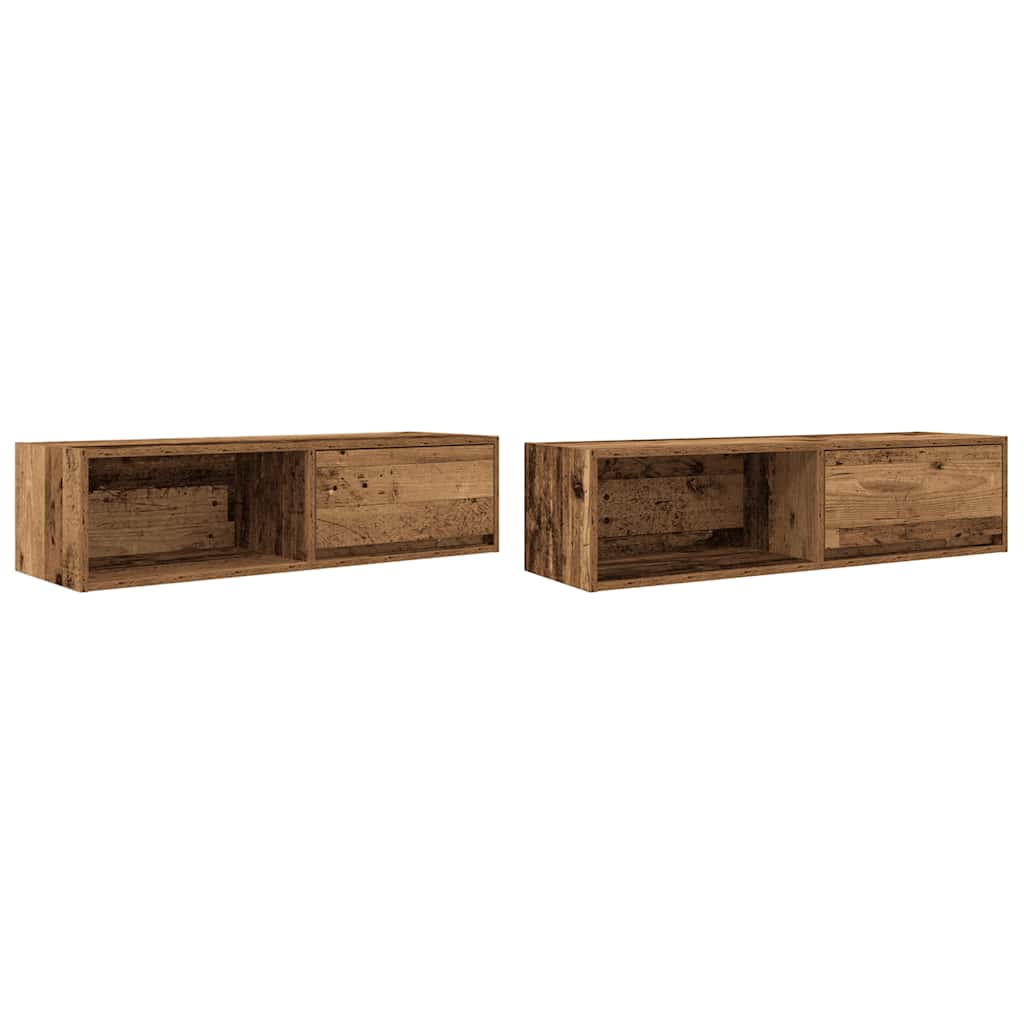 TV-Schränke 2 Stk. Altholz-Optik 100x31x25,5 cm Holzwerkstoff