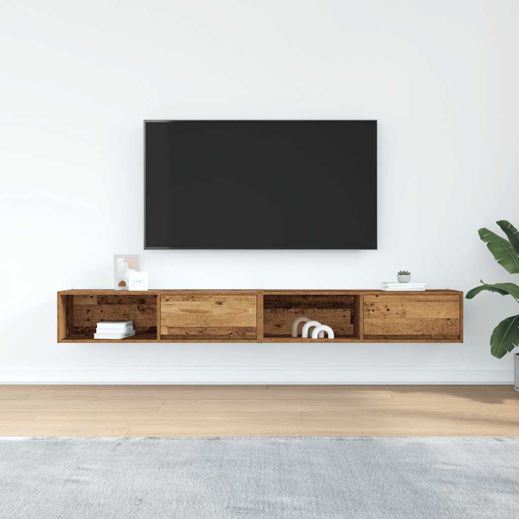 TV-Schränke 2 Stk. Altholz-Optik 100x31x25,5 cm Holzwerkstoff