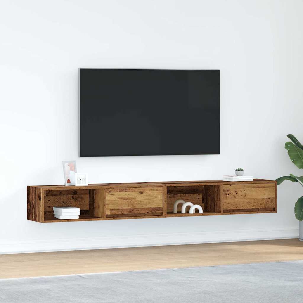 TV-Schränke 2 Stk. Altholz-Optik 100x31x25,5 cm Holzwerkstoff