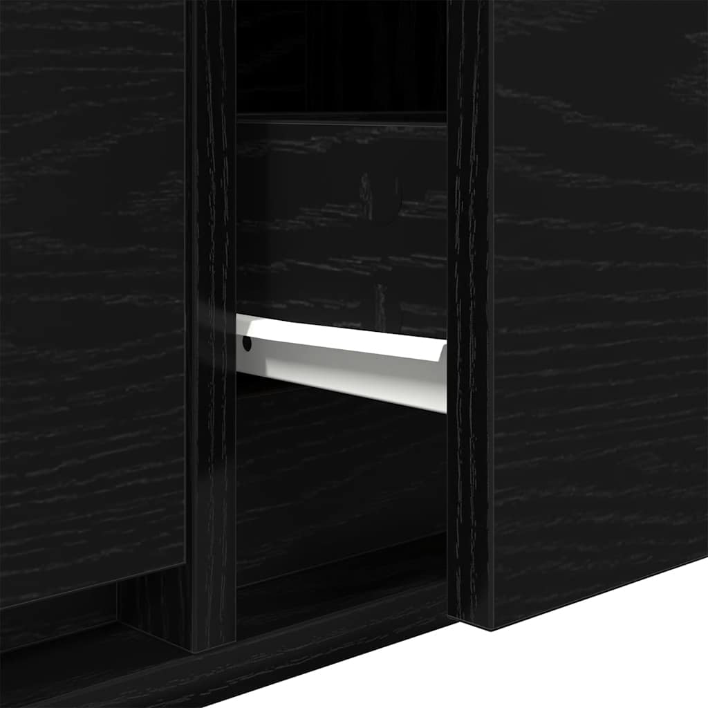 TV-Schrank Schwarz Eichen-Optik 60x31x25,5 cm Holzwerkstoff